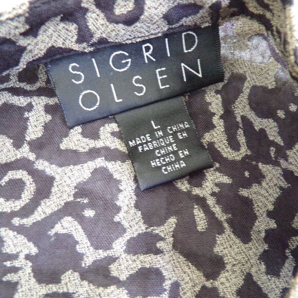 Sigrid Olsen linen blend shirt L - Picture 4 of 7